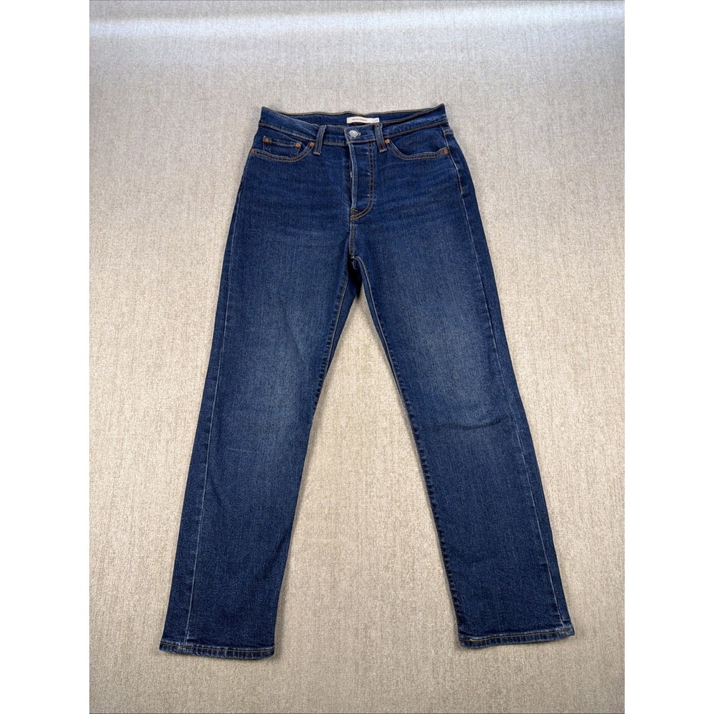 Levi's Wedgie Straight Blue Jeans Women's Size 29 Button Fly Dark Wash